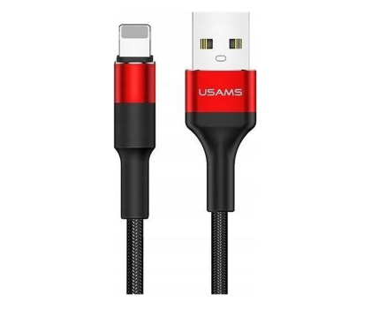 Kabel USAMS Kabel pleciony U5 2A lightning czerwony 1,2m